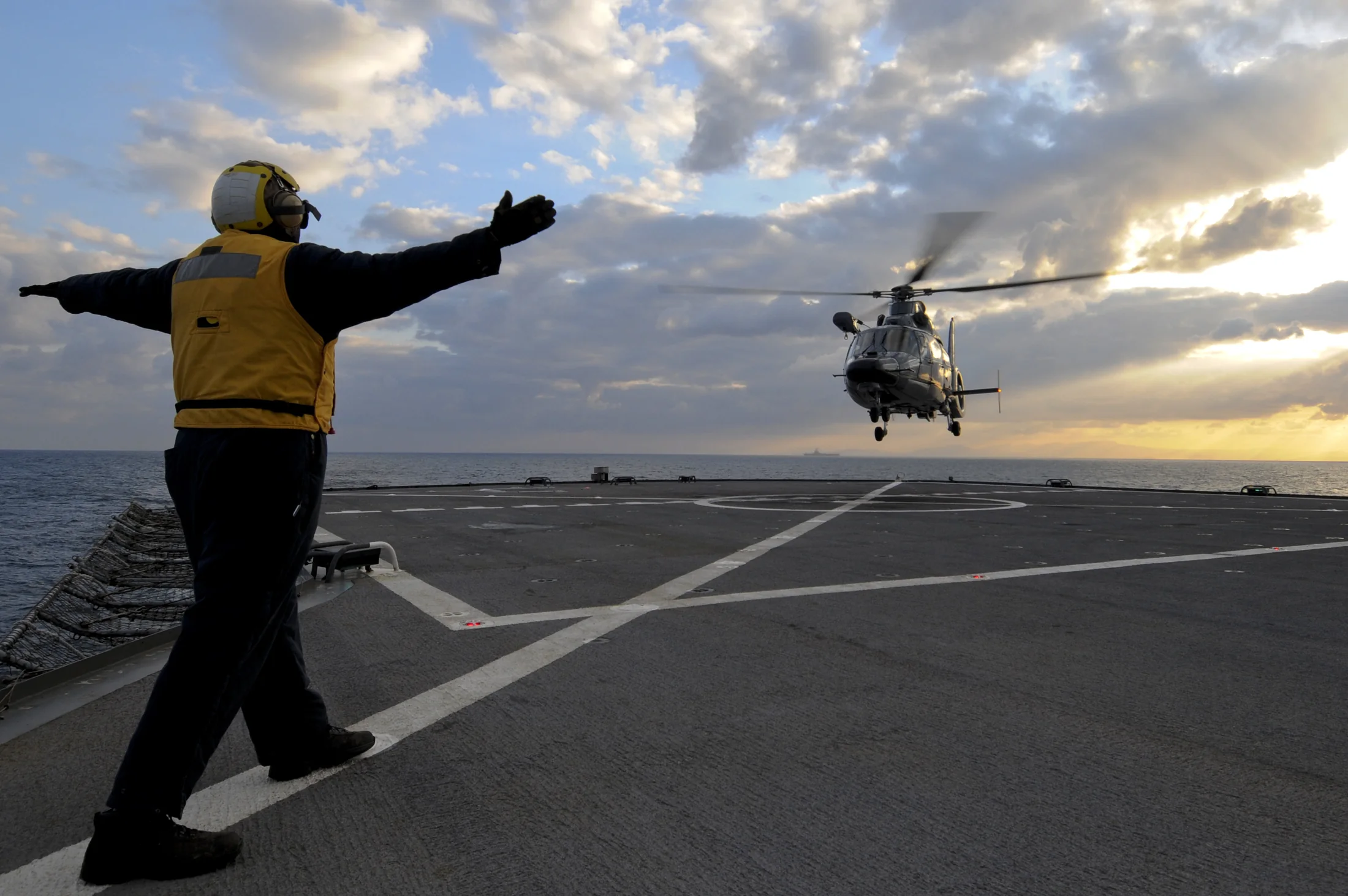 Representative view of Aérospatiale SA 365F Dauphin naval combat family.